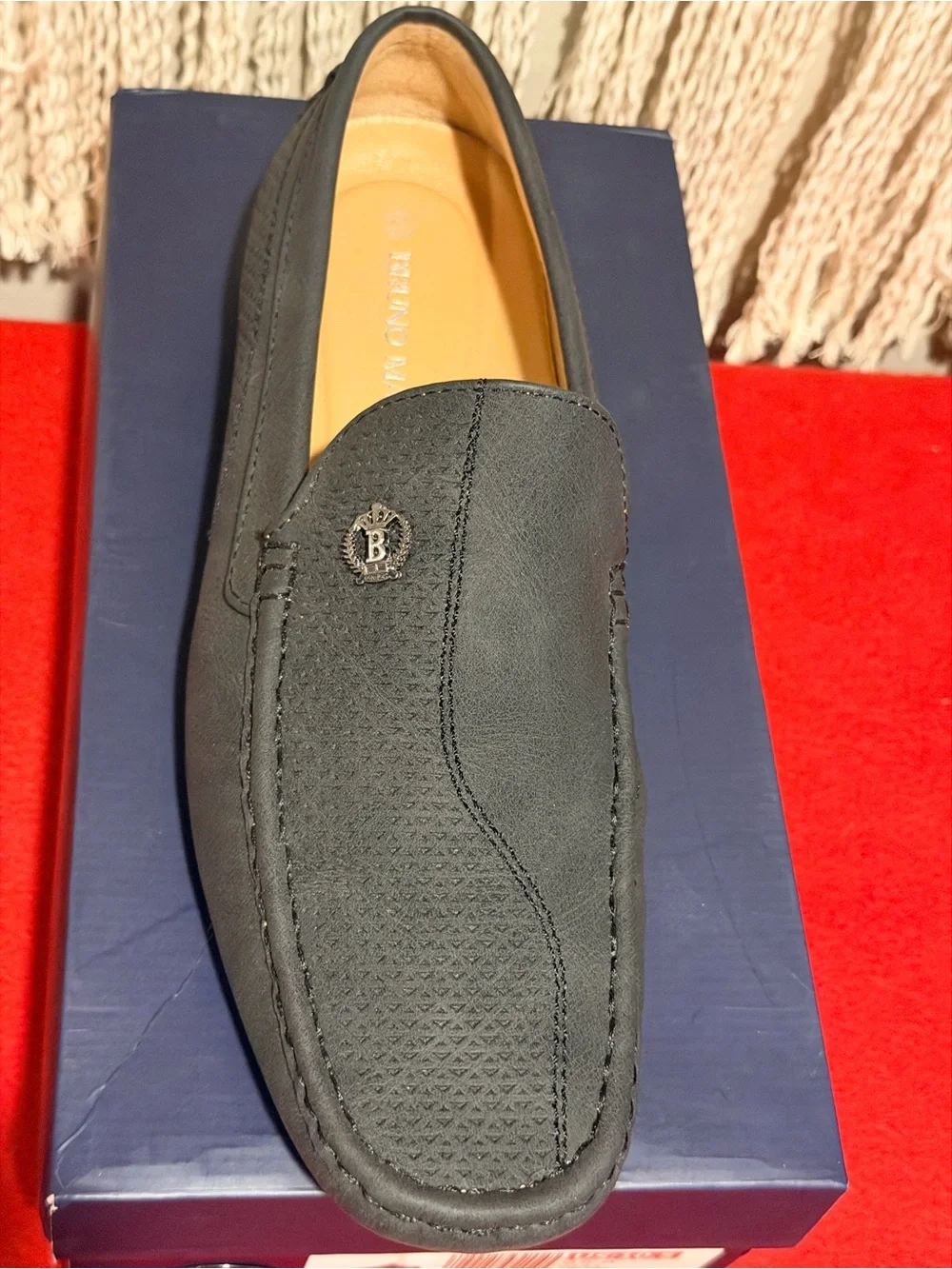 Men's Black Slip-On Driving Loafers - Unbranded